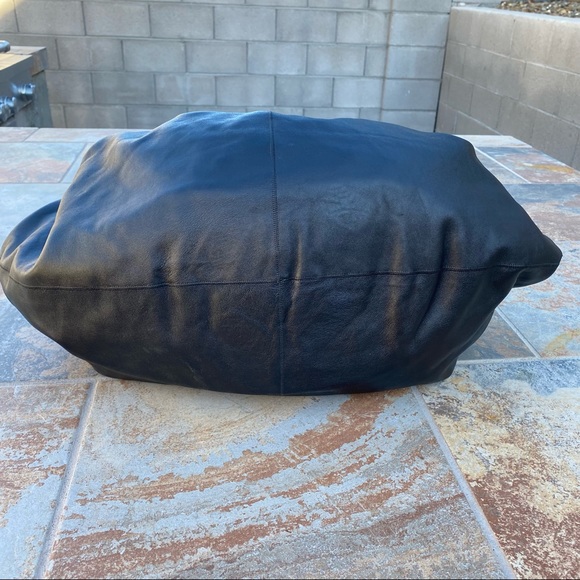 The Row Black Leather Slouchy Shoulder Bag - Picture 10 of 13